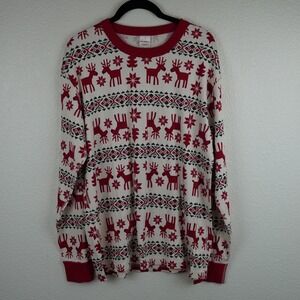 Hanna Andersson Unisex Christmas‎ Holiday Long John Organic Cotton Pajama Top L